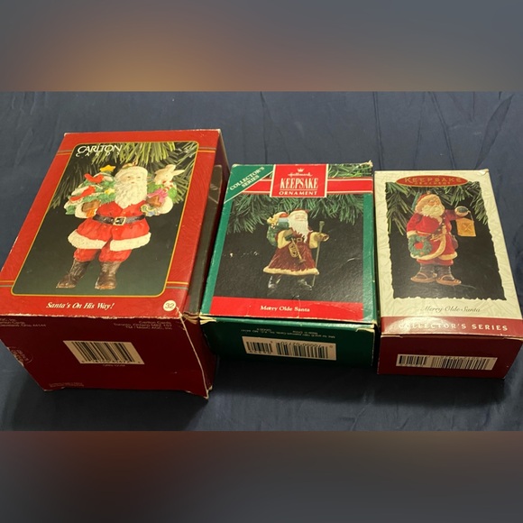 “Set of 3 Vintage Santa Collectible Ornaments” - Picture 15 of 15